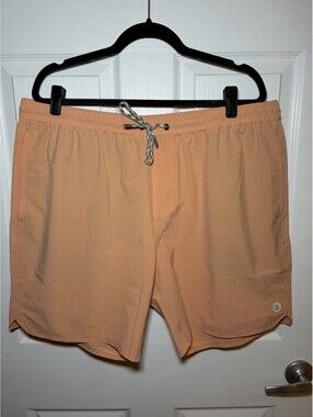 Free Fly Andros Men’s Athletic Shorts Size XXL 7” Inseam Orange Unlined